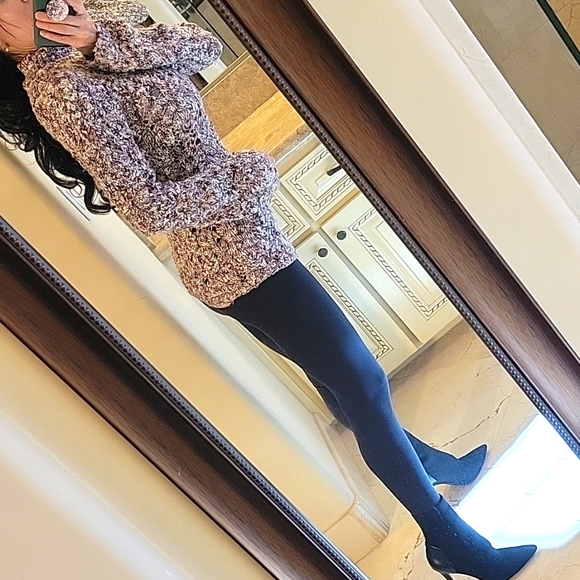 Bebe Cozy Multicolor Crocheted Sweater, L - Picture 13 of 15